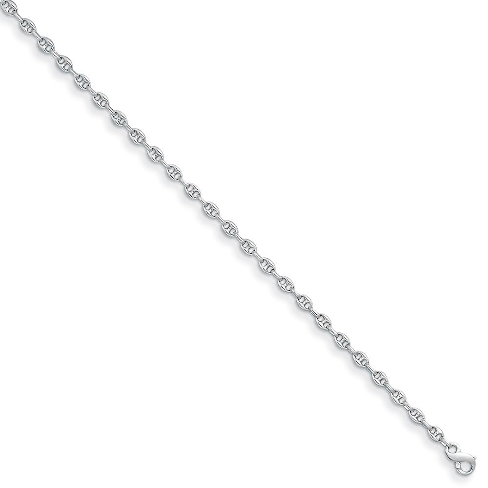 D2D 14K White Gold Solid 5mm Solid Anchor 18 inch Anchor Chain