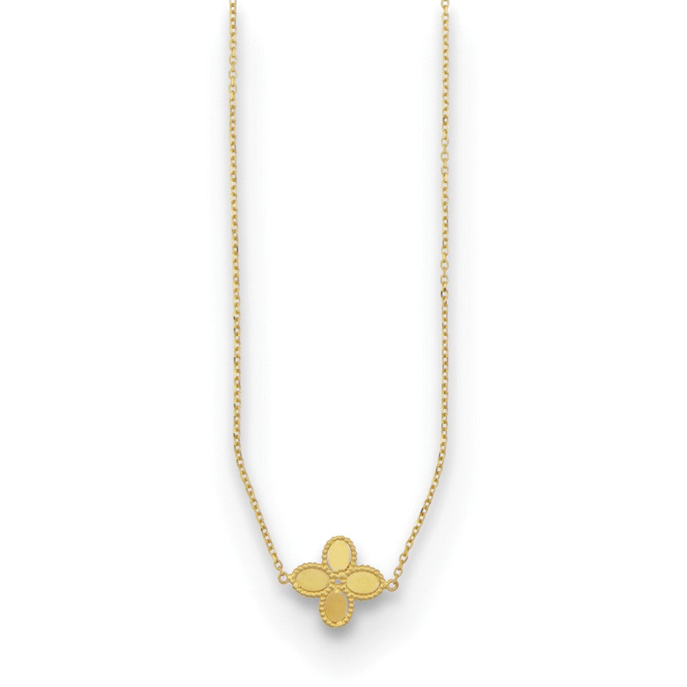 D2D 14K Clover on Chain 18 inch Themed Necklaces