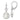 D2D 14K White Gold Crystal & White Quartz Leverback Earrings