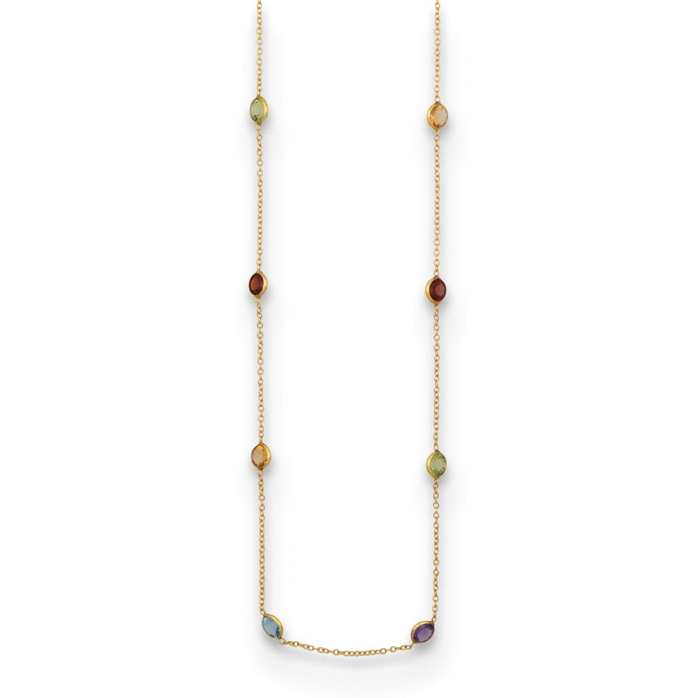 D2D 14K Multi-color Gemstone 20 inch Gemstone Necklaces