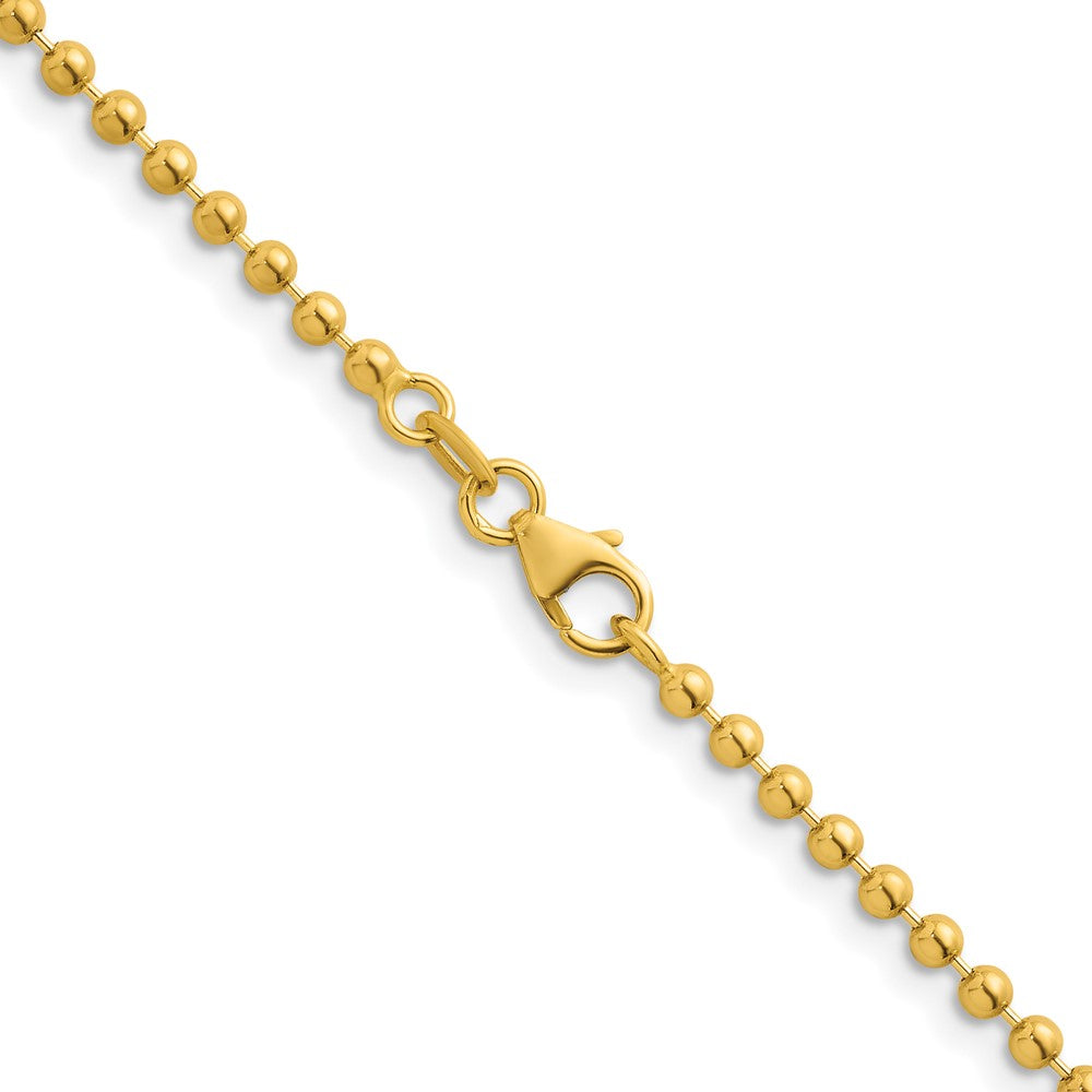 D2D 18K 2.5mm Solid Beaded 24 inch Bead and Station Necklaces