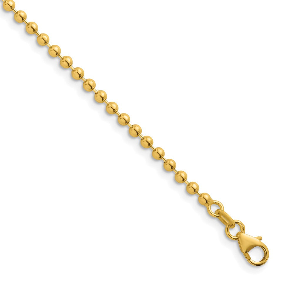 D2D 18K 2.5mm Solid Beaded 30 inch Bead and Station Necklaces