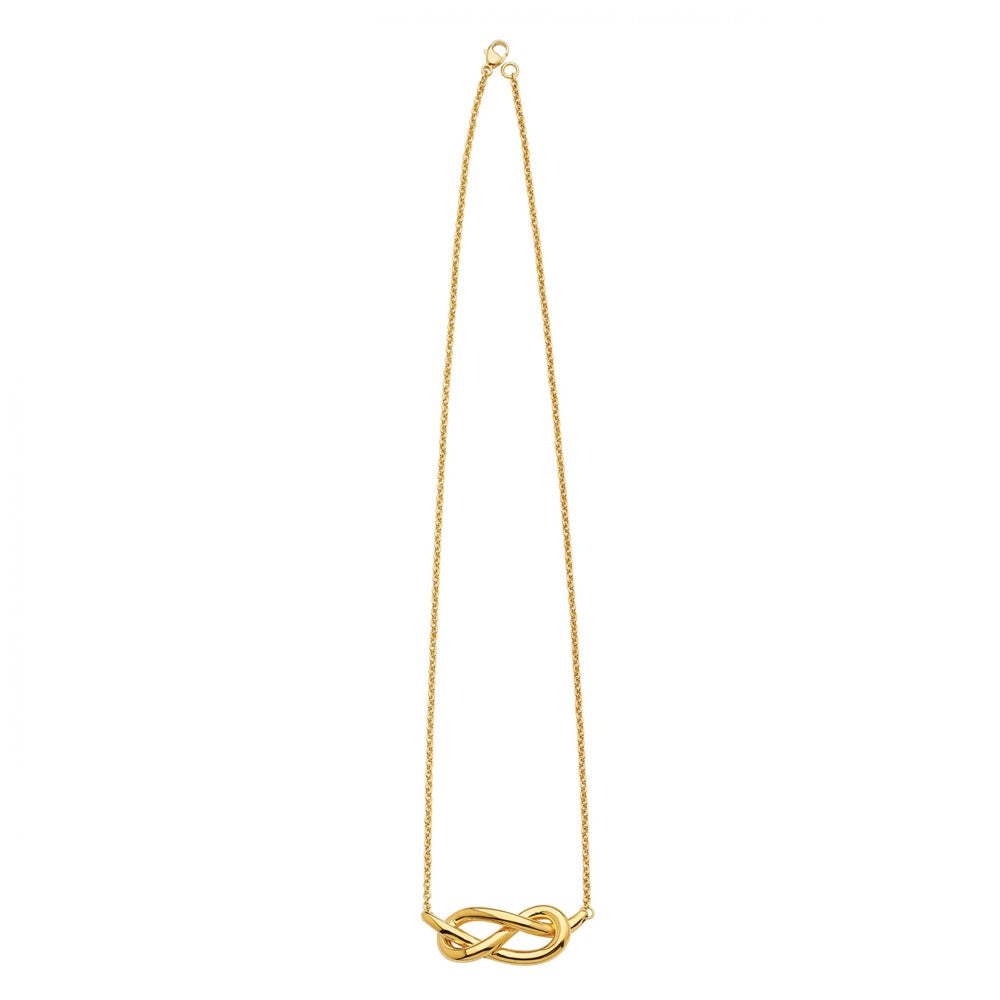 D2D 18K Curved Bar w/Knot 18 inch Fancy Necklaces