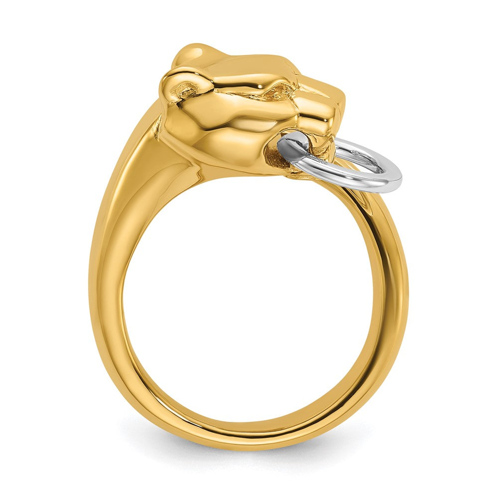 D2D 18K Two-tone Panther Head Wrap-around Ring