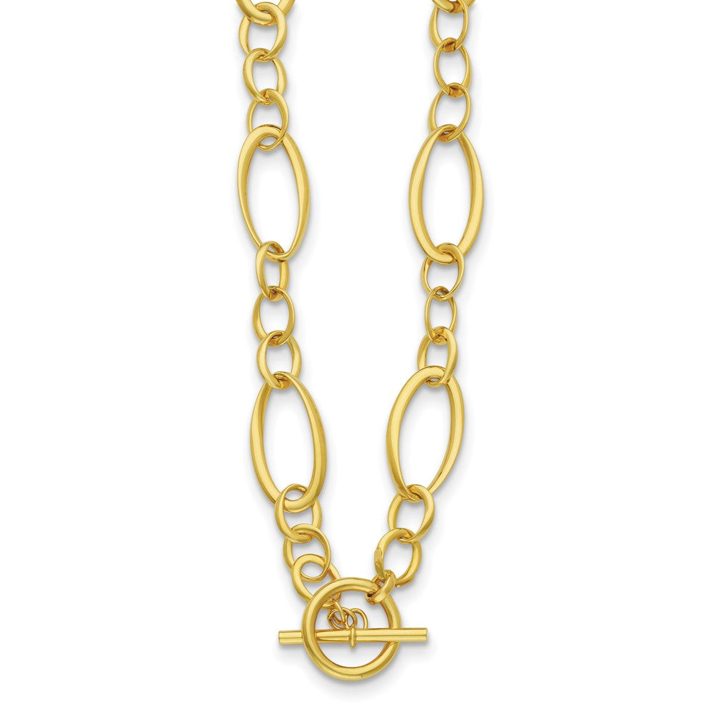 D2D 18K Oval Link 18 inch Toggle Necklace