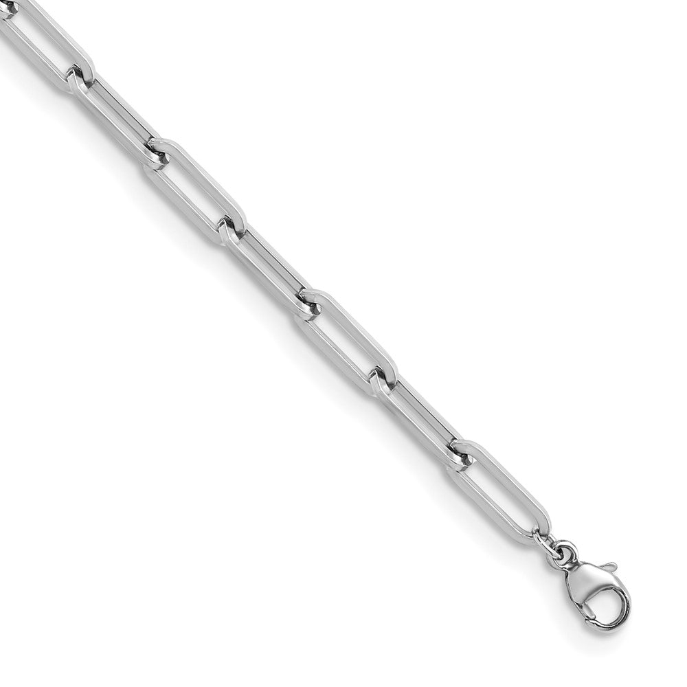 D2D Platinum 3.7mm Solid Paperclip Link 18 inch Chain