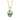 Diamond2Deal 14k Yellow Gold 3.09ct Oval Cut Green Amethyst and Diamond Pendant Necklace 18"