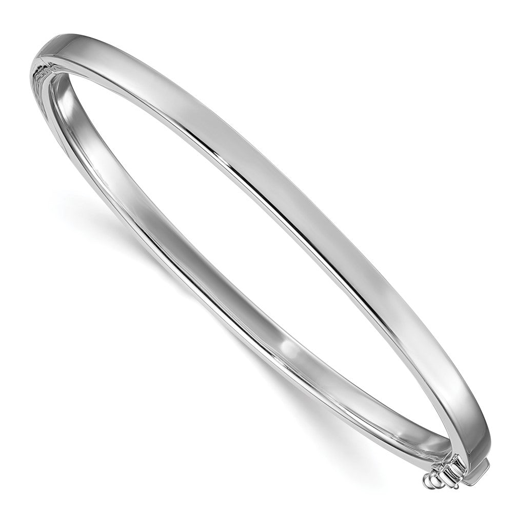 D2D Sterling Silver Rh-plated 4mm Flat Slip-on Bangle