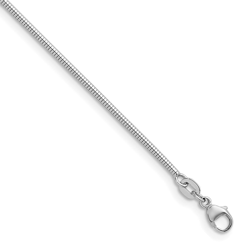 D2D Sterling Silver Rhodium-plated 1.6mm Snake 20in Chain