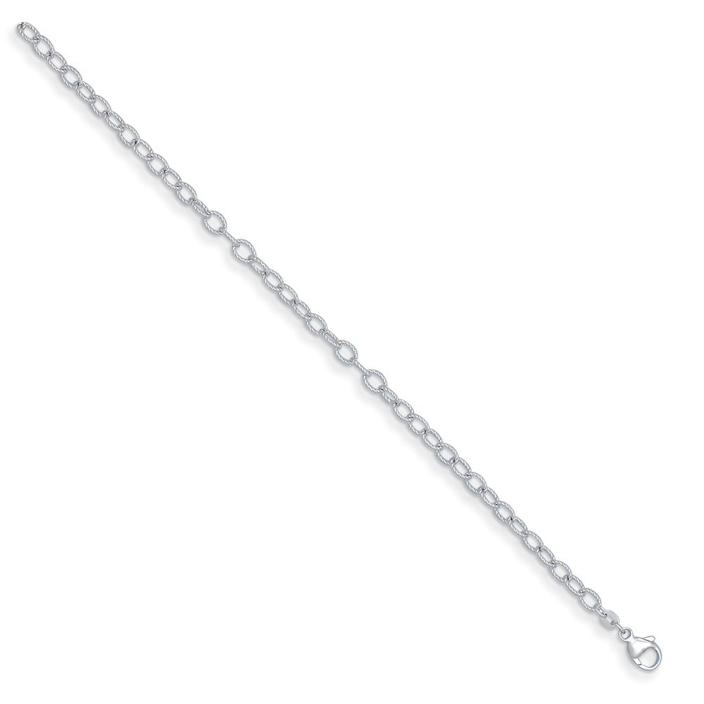 D2D Sterling Silver Rh-plated 5mm Twisted Link 34 in Chain