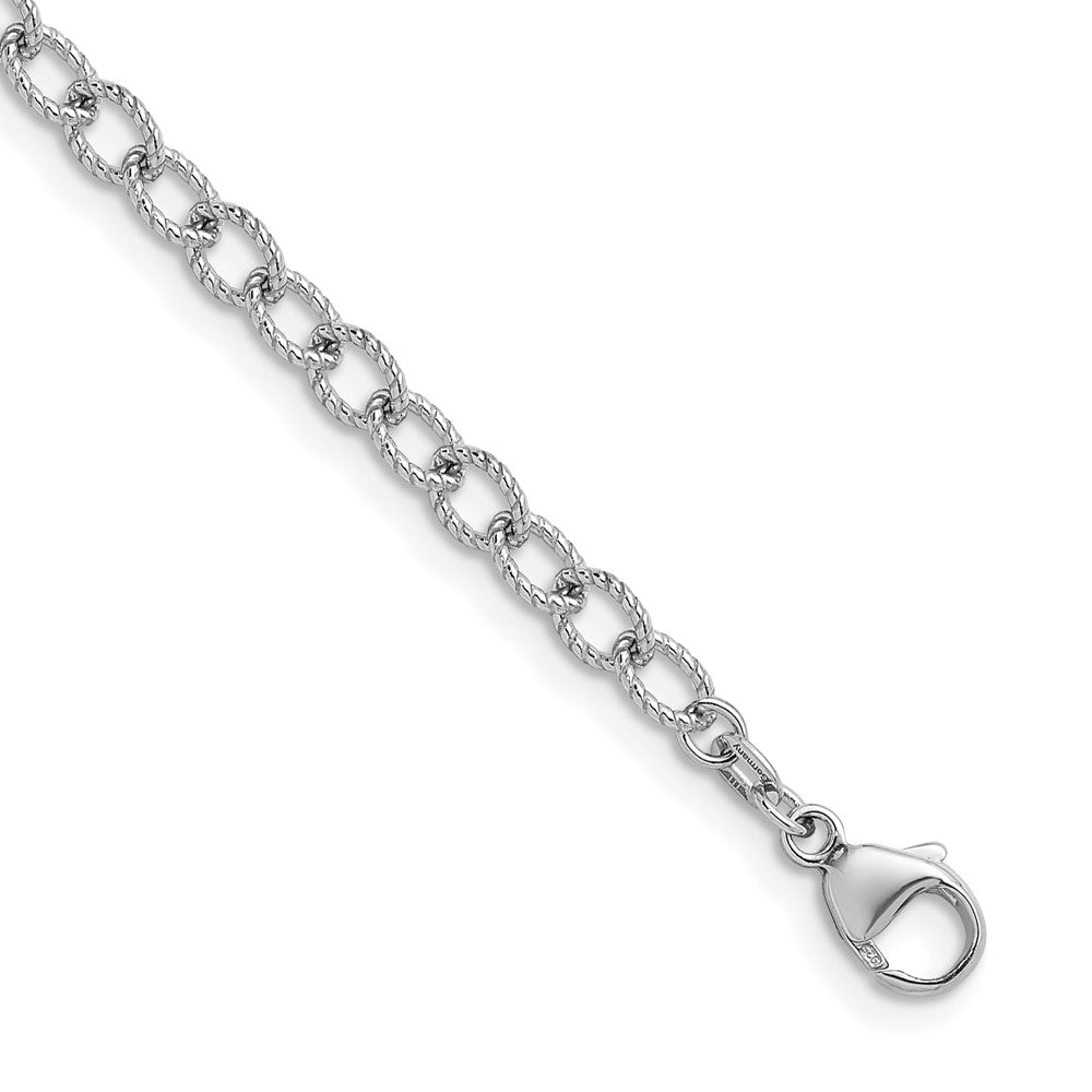 D2D Sterling Silver Rh-plated 5mm Twisted Link 24 in Chain